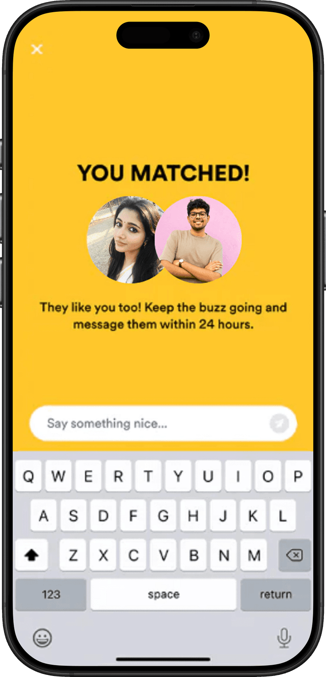 Dating app matching example